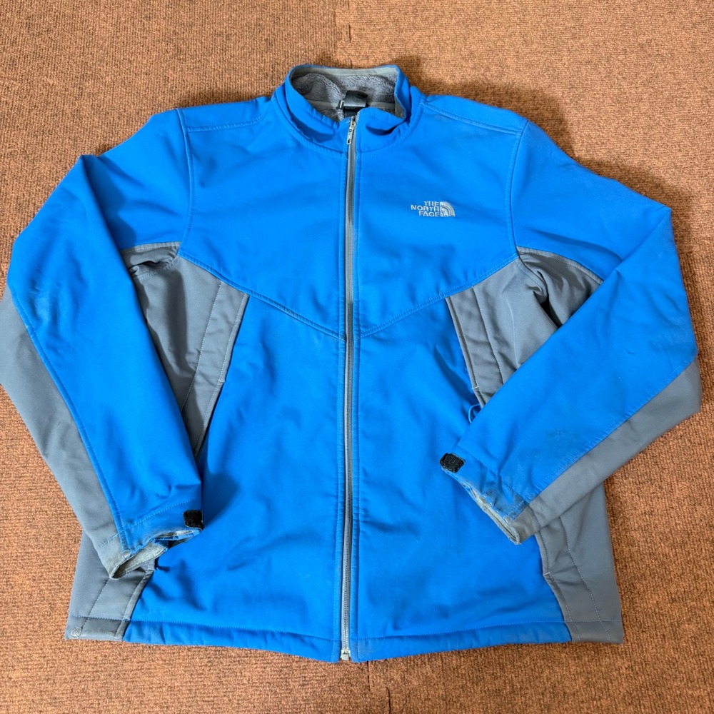 The North Face Mens Apex Bionic Softshell Jacket Blue Grey Large‎ Repair Needed